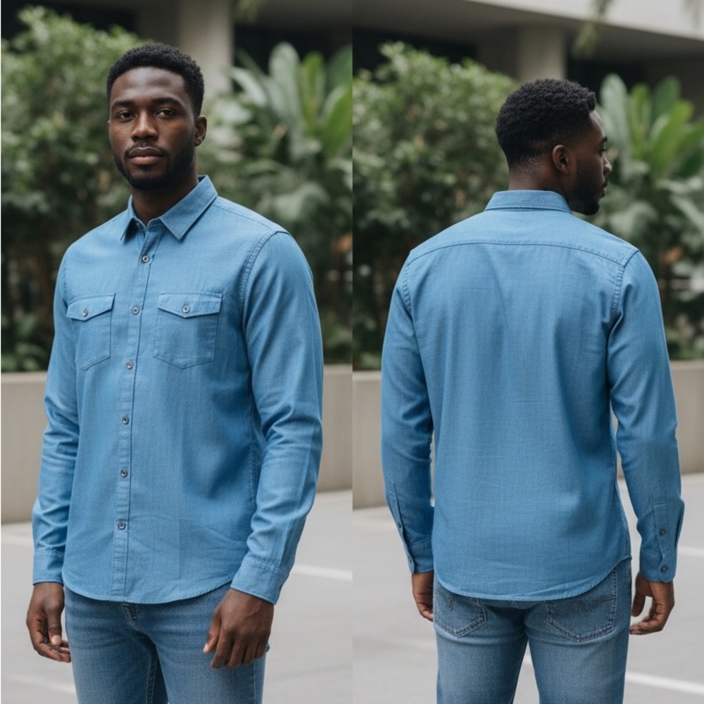 Express seafoam Blue Button Down Shirt - LG